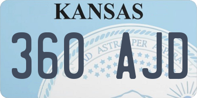 KS license plate 360AJD