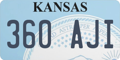 KS license plate 360AJI