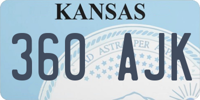 KS license plate 360AJK
