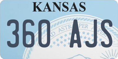 KS license plate 360AJS
