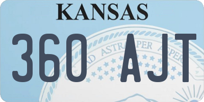 KS license plate 360AJT