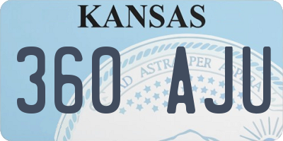 KS license plate 360AJU