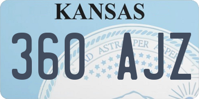 KS license plate 360AJZ
