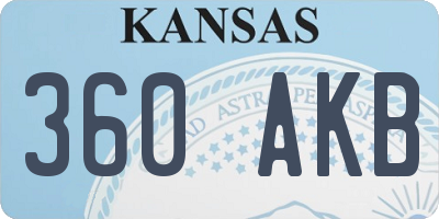KS license plate 360AKB
