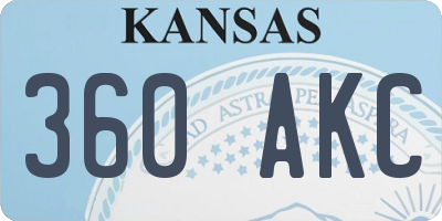KS license plate 360AKC