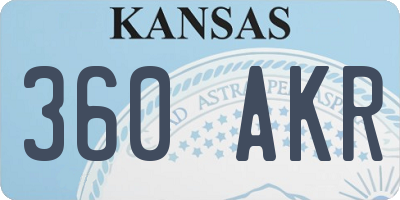 KS license plate 360AKR