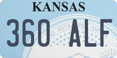 KS license plate 360ALF