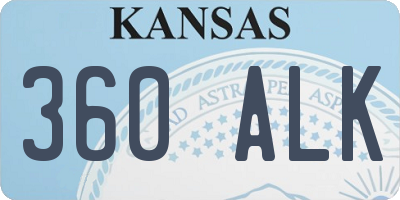 KS license plate 360ALK