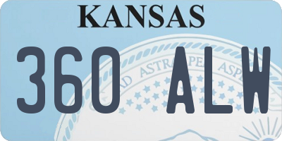 KS license plate 360ALW