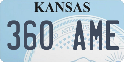 KS license plate 360AME