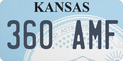 KS license plate 360AMF