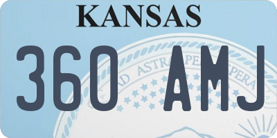 KS license plate 360AMJ