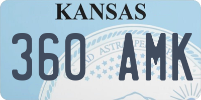 KS license plate 360AMK
