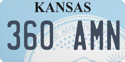 KS license plate 360AMN