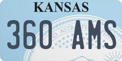 KS license plate 360AMS