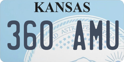 KS license plate 360AMU