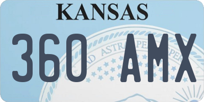 KS license plate 360AMX