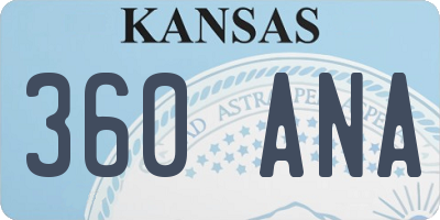 KS license plate 360ANA