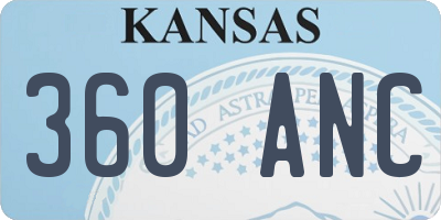 KS license plate 360ANC