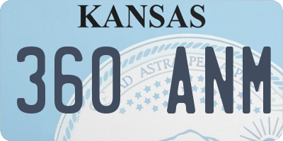 KS license plate 360ANM