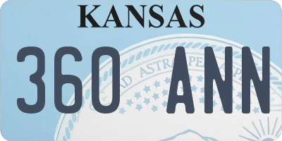 KS license plate 360ANN