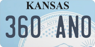 KS license plate 360ANO