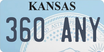 KS license plate 360ANY