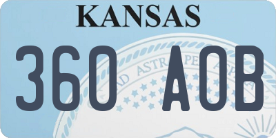 KS license plate 360AOB