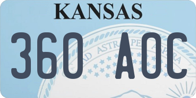 KS license plate 360AOC
