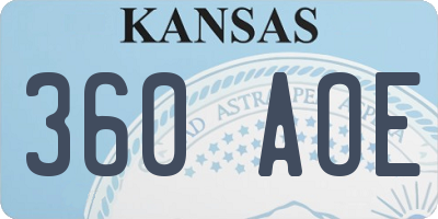 KS license plate 360AOE