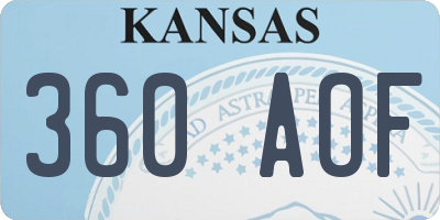 KS license plate 360AOF