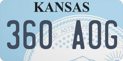 KS license plate 360AOG