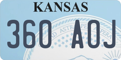 KS license plate 360AOJ
