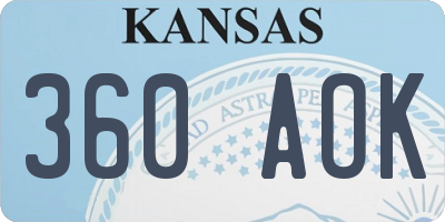 KS license plate 360AOK