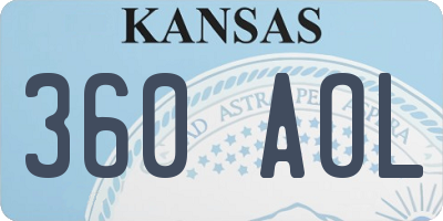 KS license plate 360AOL