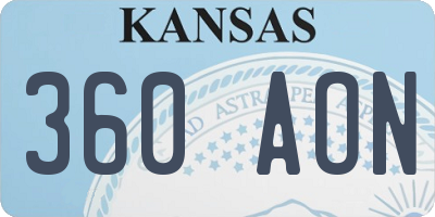 KS license plate 360AON