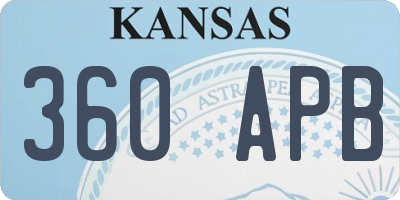 KS license plate 360APB
