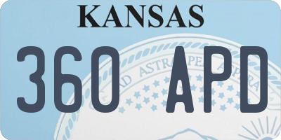 KS license plate 360APD