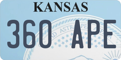 KS license plate 360APE