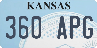 KS license plate 360APG