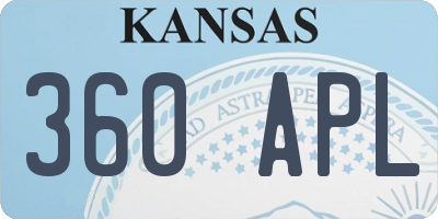 KS license plate 360APL