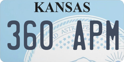 KS license plate 360APM
