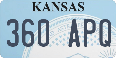 KS license plate 360APQ