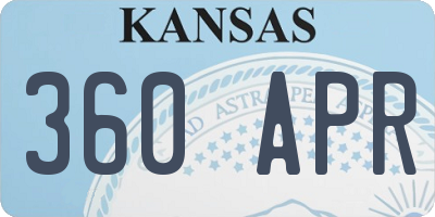 KS license plate 360APR