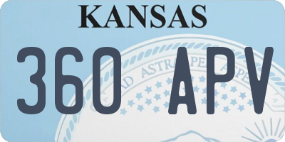 KS license plate 360APV