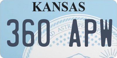 KS license plate 360APW