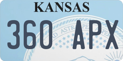 KS license plate 360APX