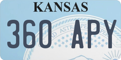 KS license plate 360APY