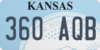 KS license plate 360AQB
