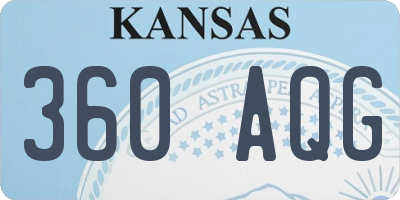 KS license plate 360AQG